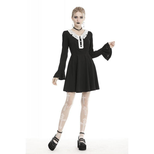 Womeb's Lace Collar Flare Sleeve Dresses