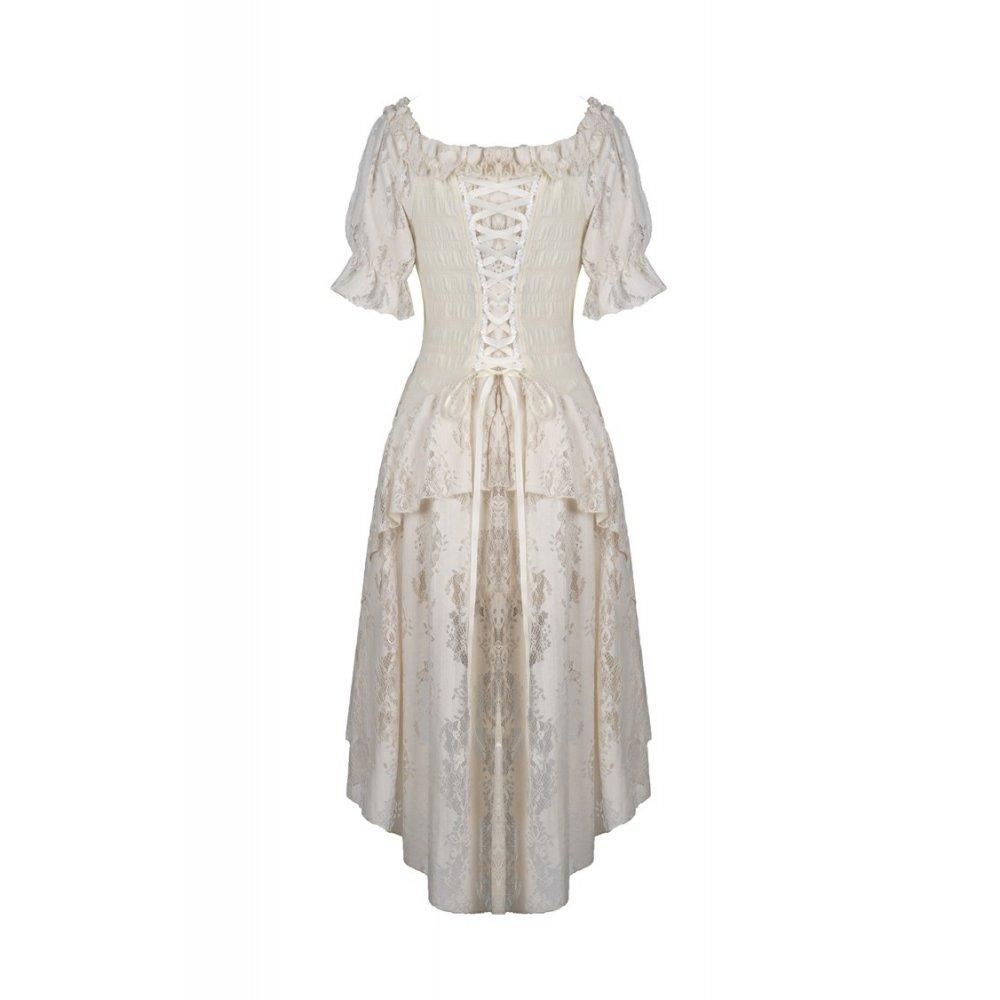 Women's Gorgeous Vintage Ruched Ruffled Beige Dresses