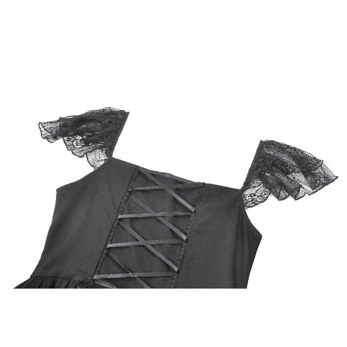 Women's Gothic Lace Square-cut Collar Dress