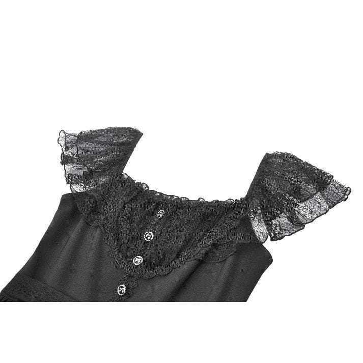 Women's Gothic Lace Square-cut Collar Dress