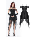 Women's Gothic Lace-tiered Off-Shoulder Slip Dress