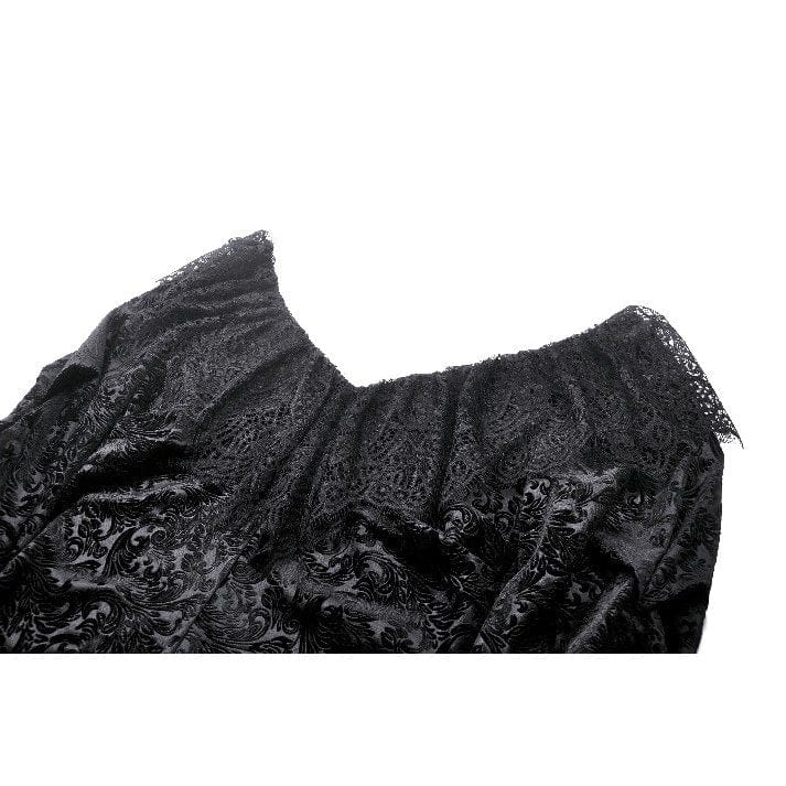 Women's Gothic Lace Velvet Long Sleeved Shirt