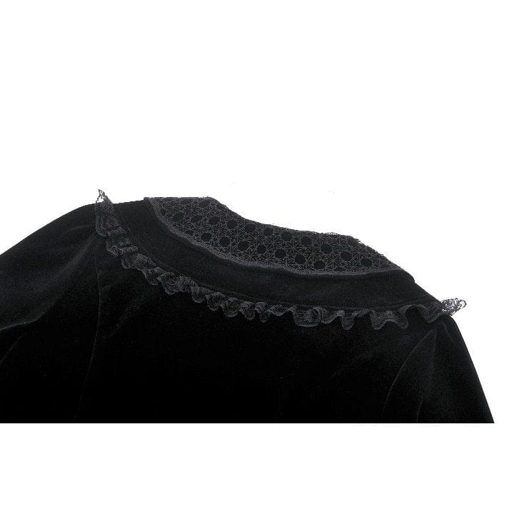 Women's Gothic Lace Velvet Short Dress