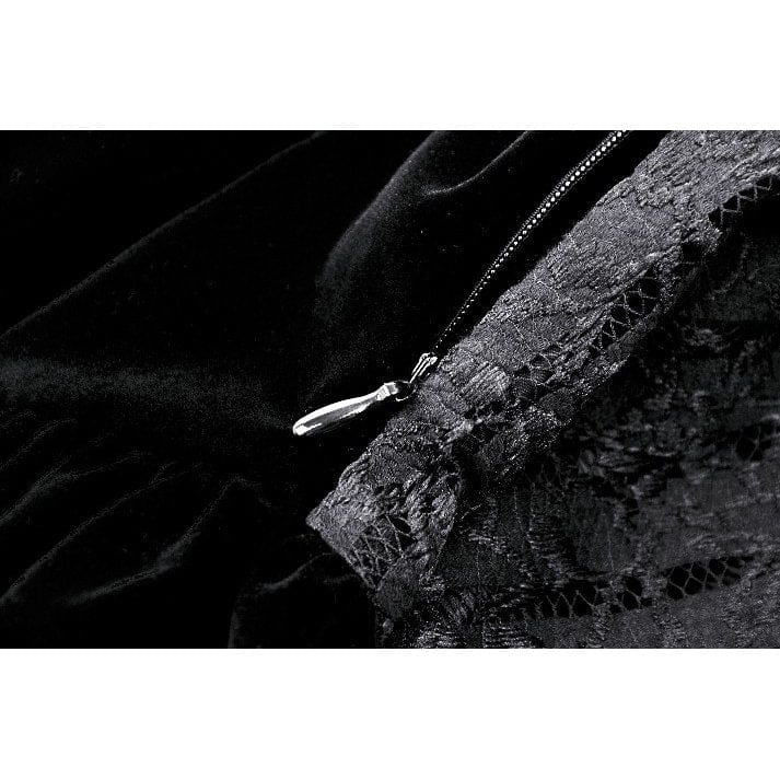 Women's Gothic Lace Velvet Short Dress