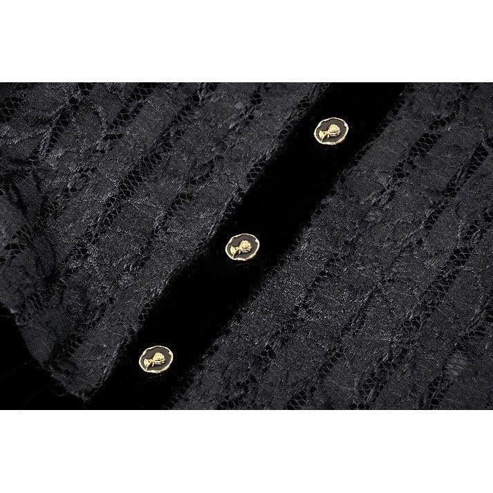 Women's Gothic Lace Velvet Short Dress