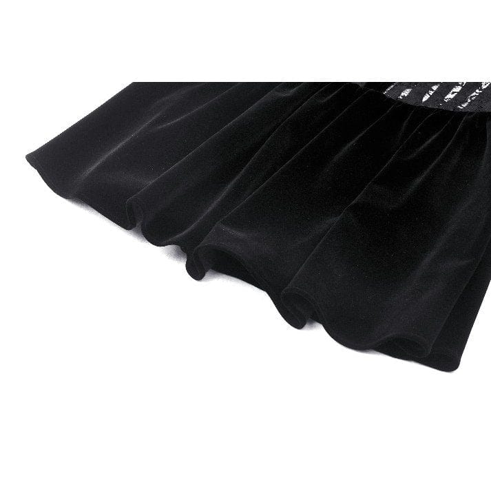 Women's Gothic Lace Velvet Short Dress