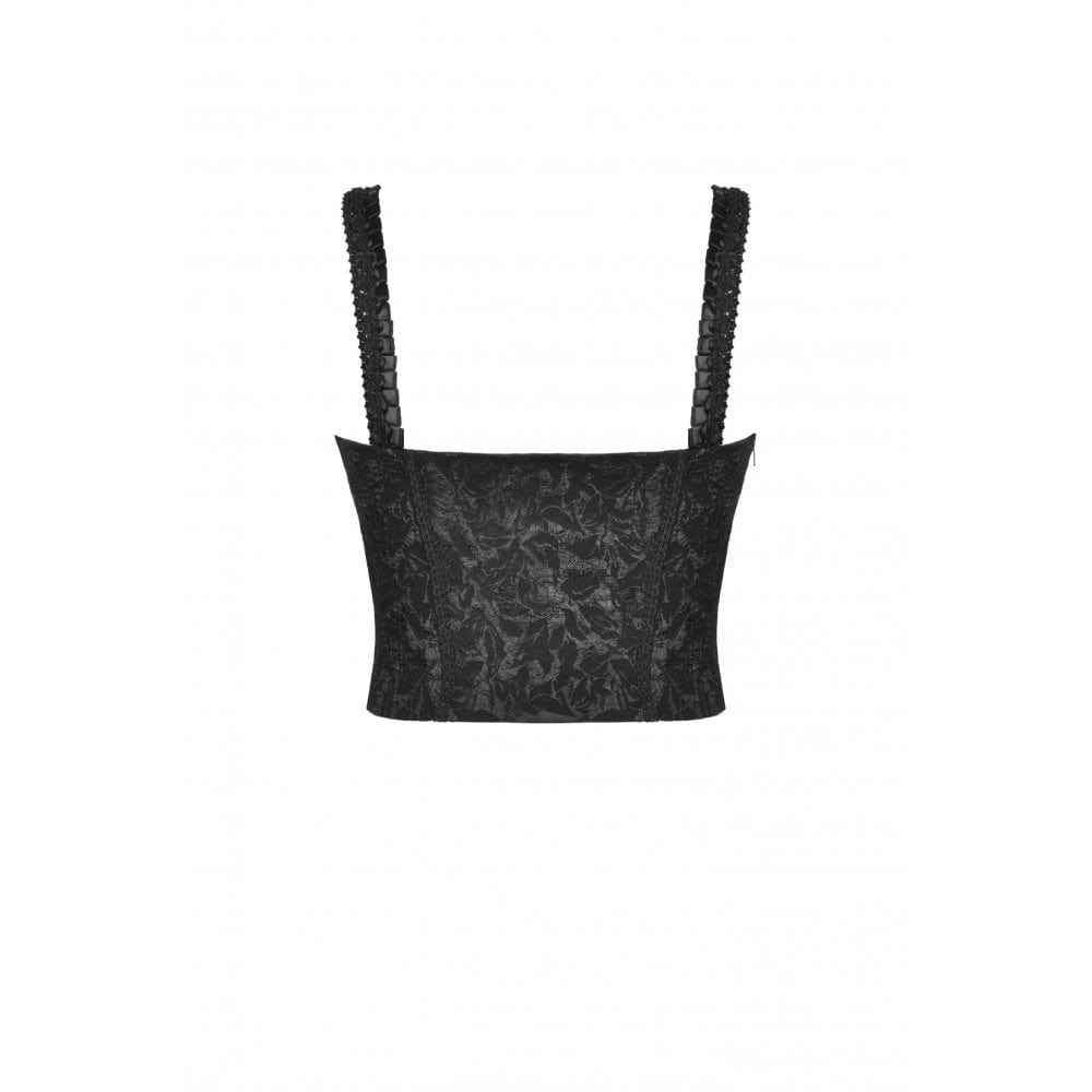 Women's Gothic Lacing-up Floral Jacquard Overbust Corsets