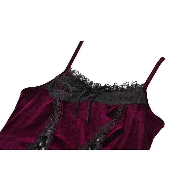 Women's Gothic Lacing-up Velet Tank Top