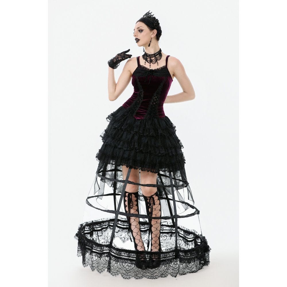 Women's Gothic Lacing-up Velet Tank Top