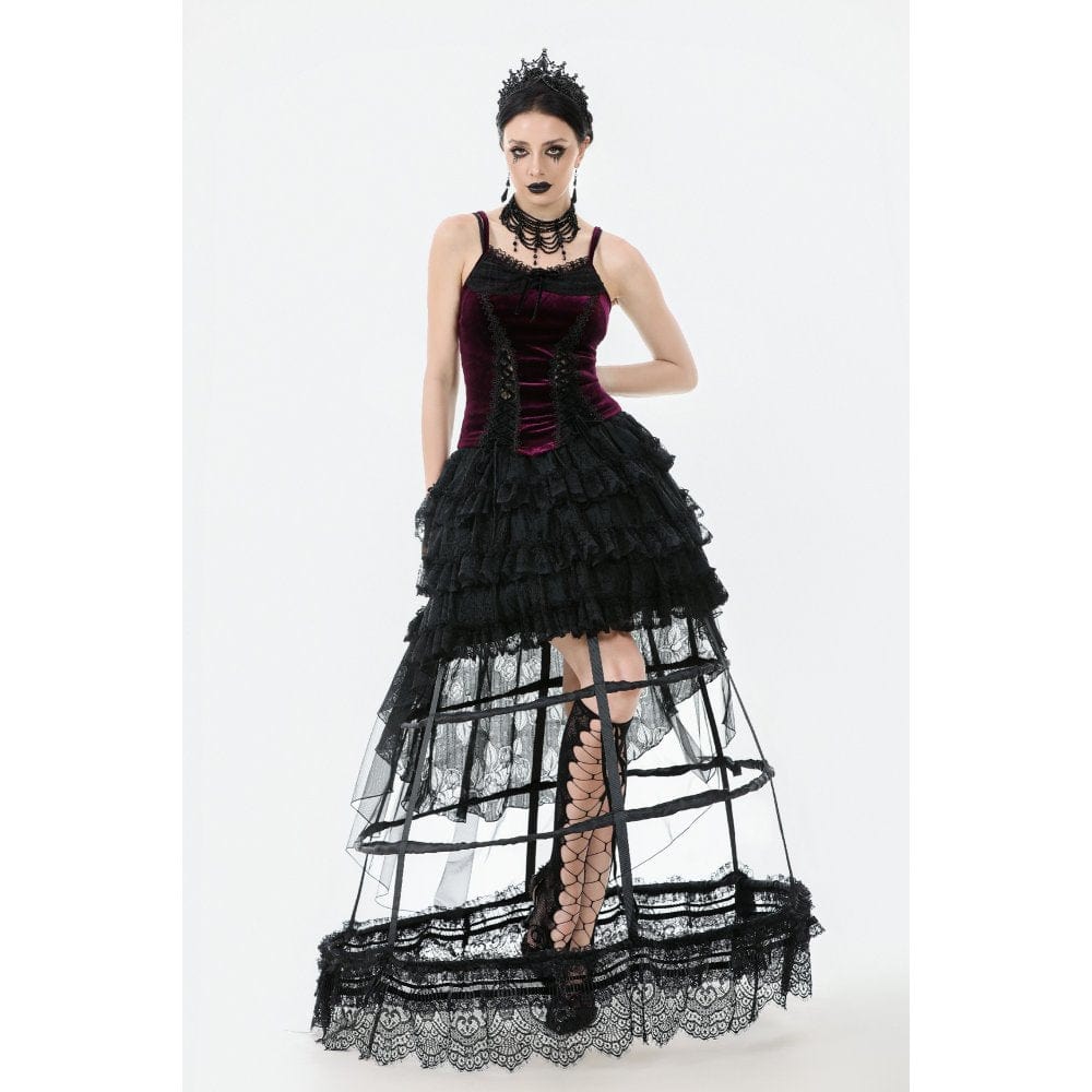 Women's Gothic Lacing-up Velet Tank Top