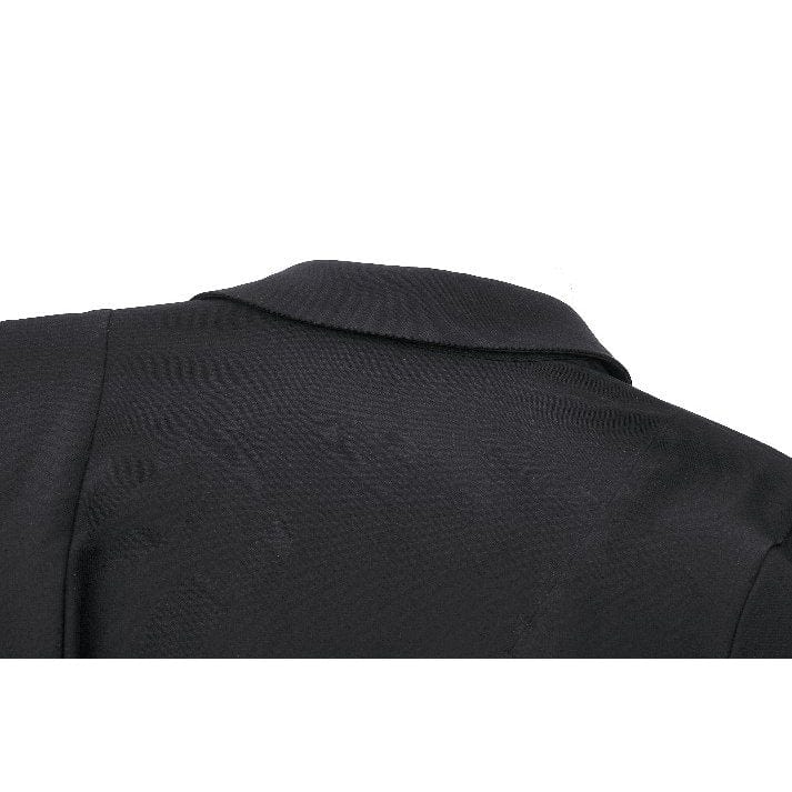 Women's Gothic Lapel Collar Flared Sleeved Witch Dress