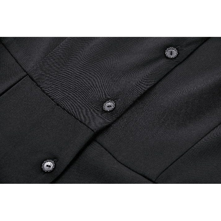 Women's Gothic Lapel Collar Flared Sleeved Witch Dress