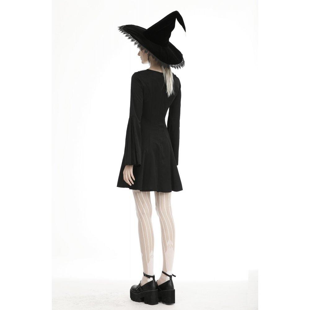 Women's Gothic Large Lapel Dresses With Cross