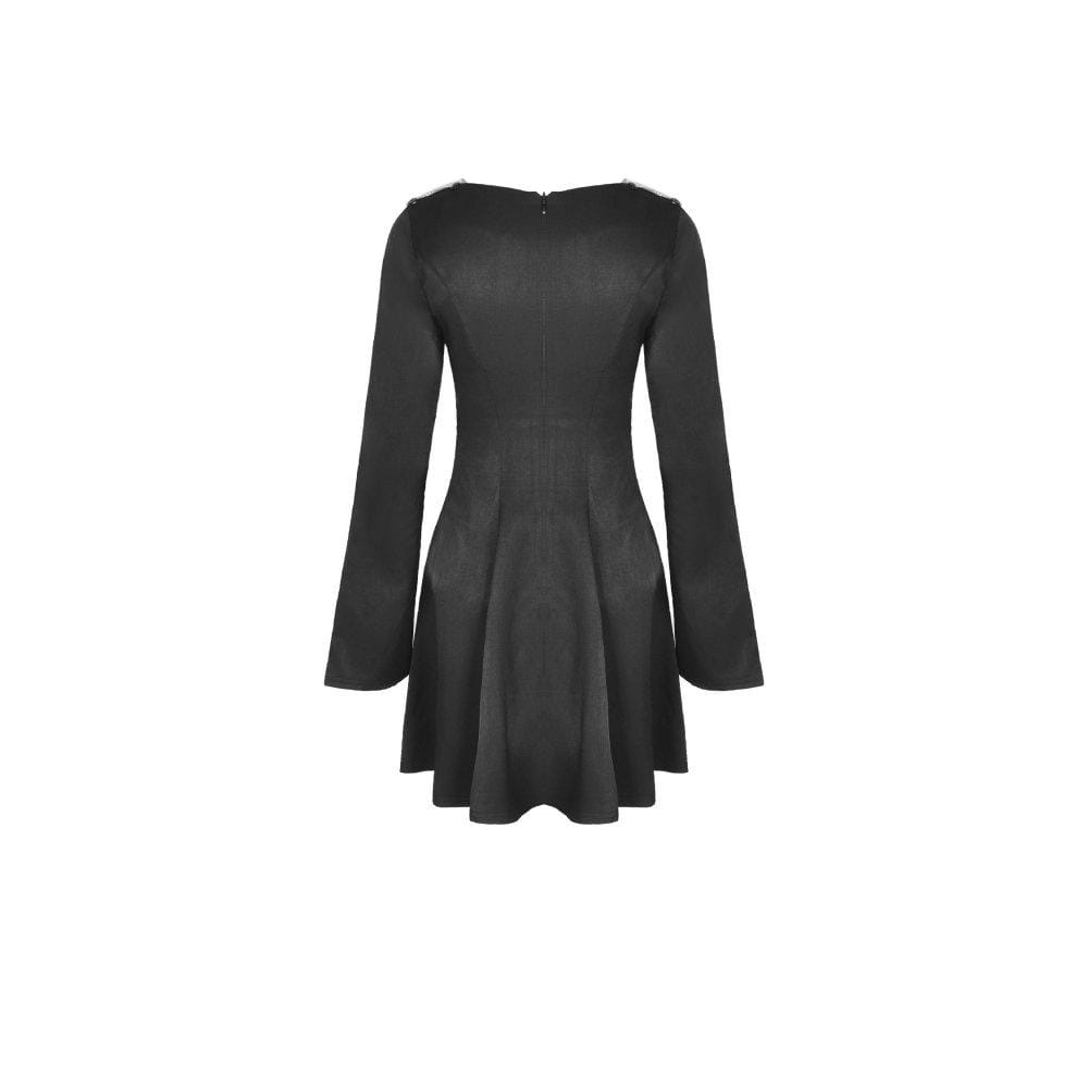 Women's Gothic Large Lapel Dresses With Cross