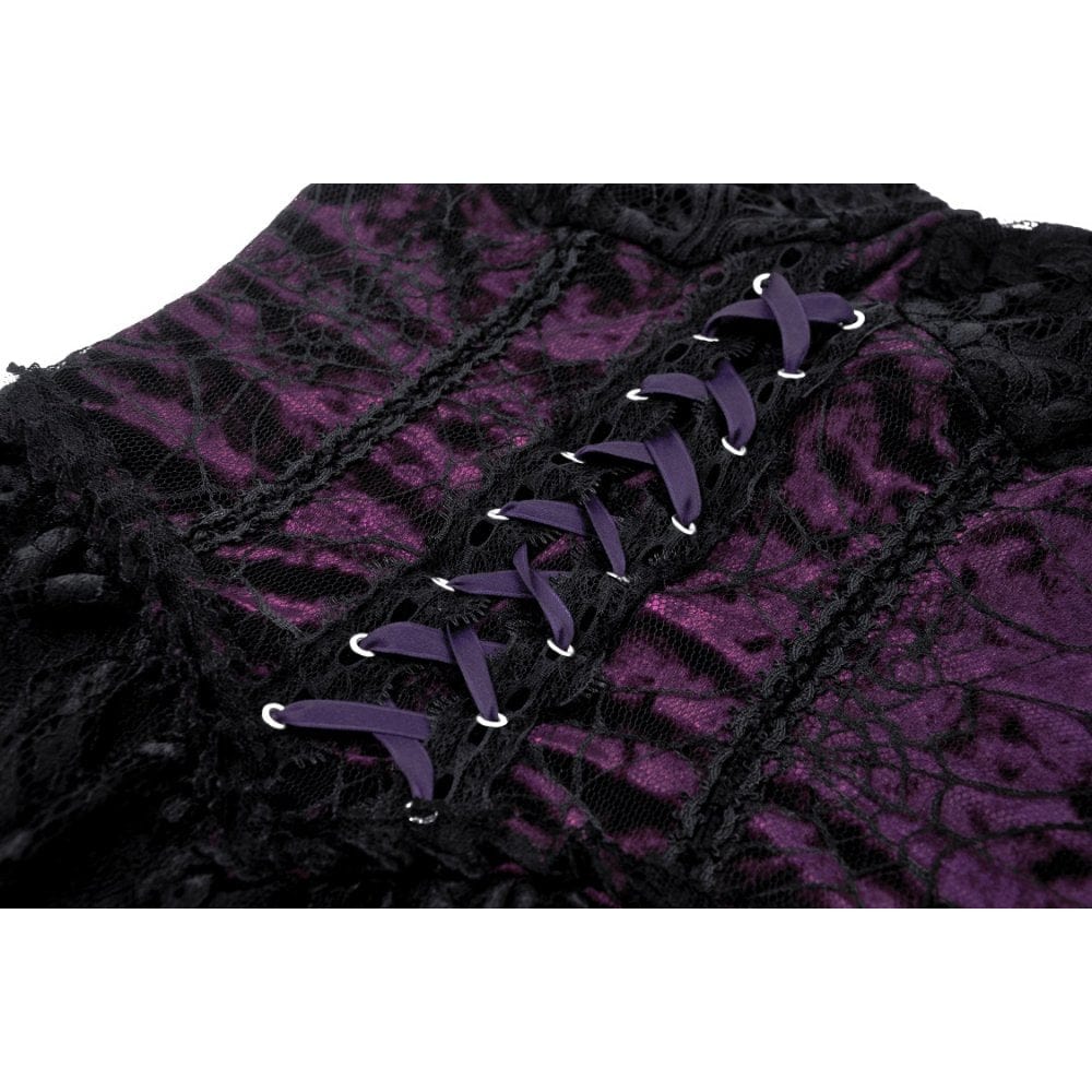 Women's Gothic Layered Lace Slip Dress