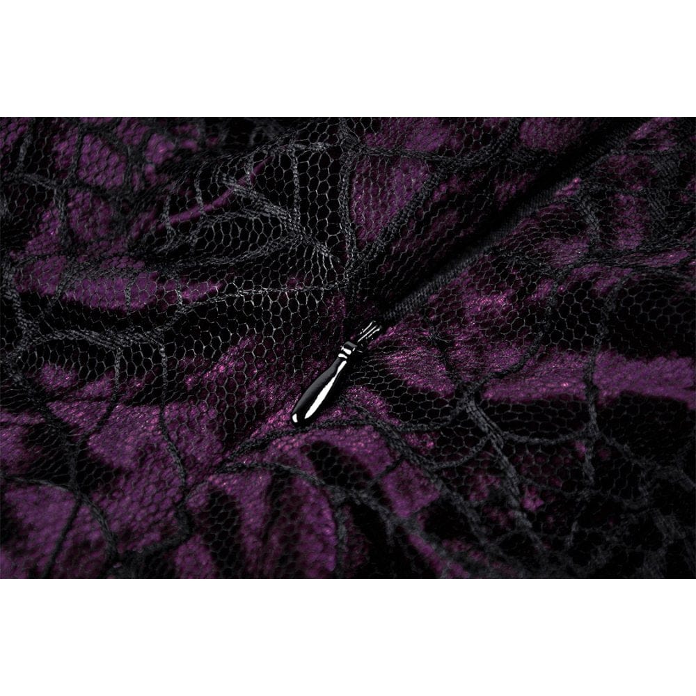 Women's Gothic Layered Lace Slip Dress