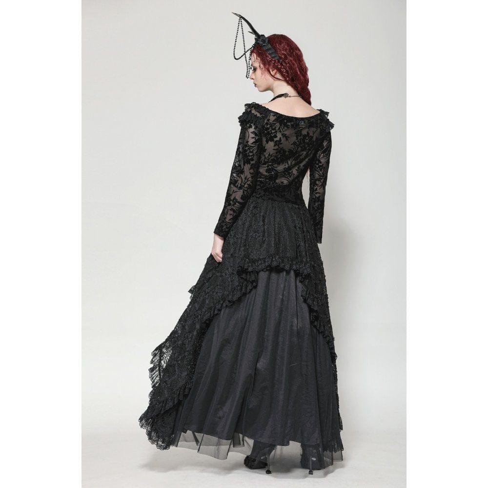 Women's Gothic Layered Ruffled Lace Shirt