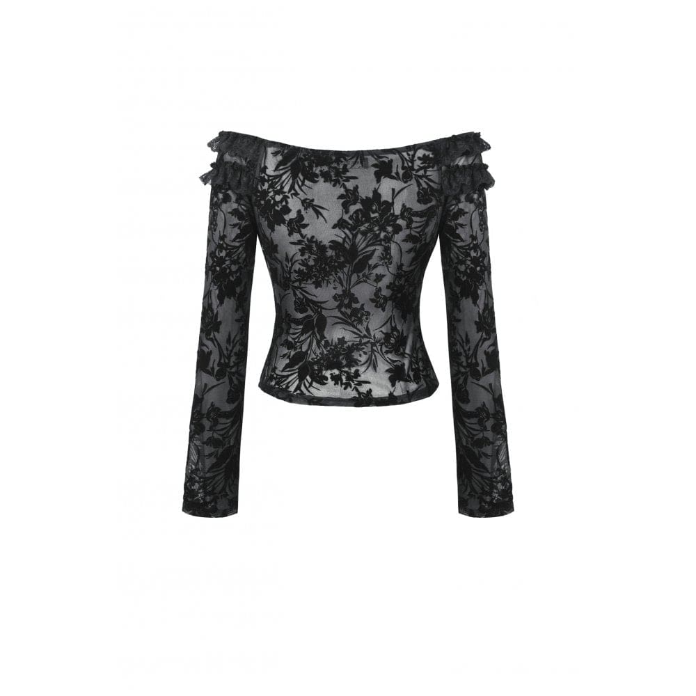 Women's Gothic Layered Ruffled Lace Shirt
