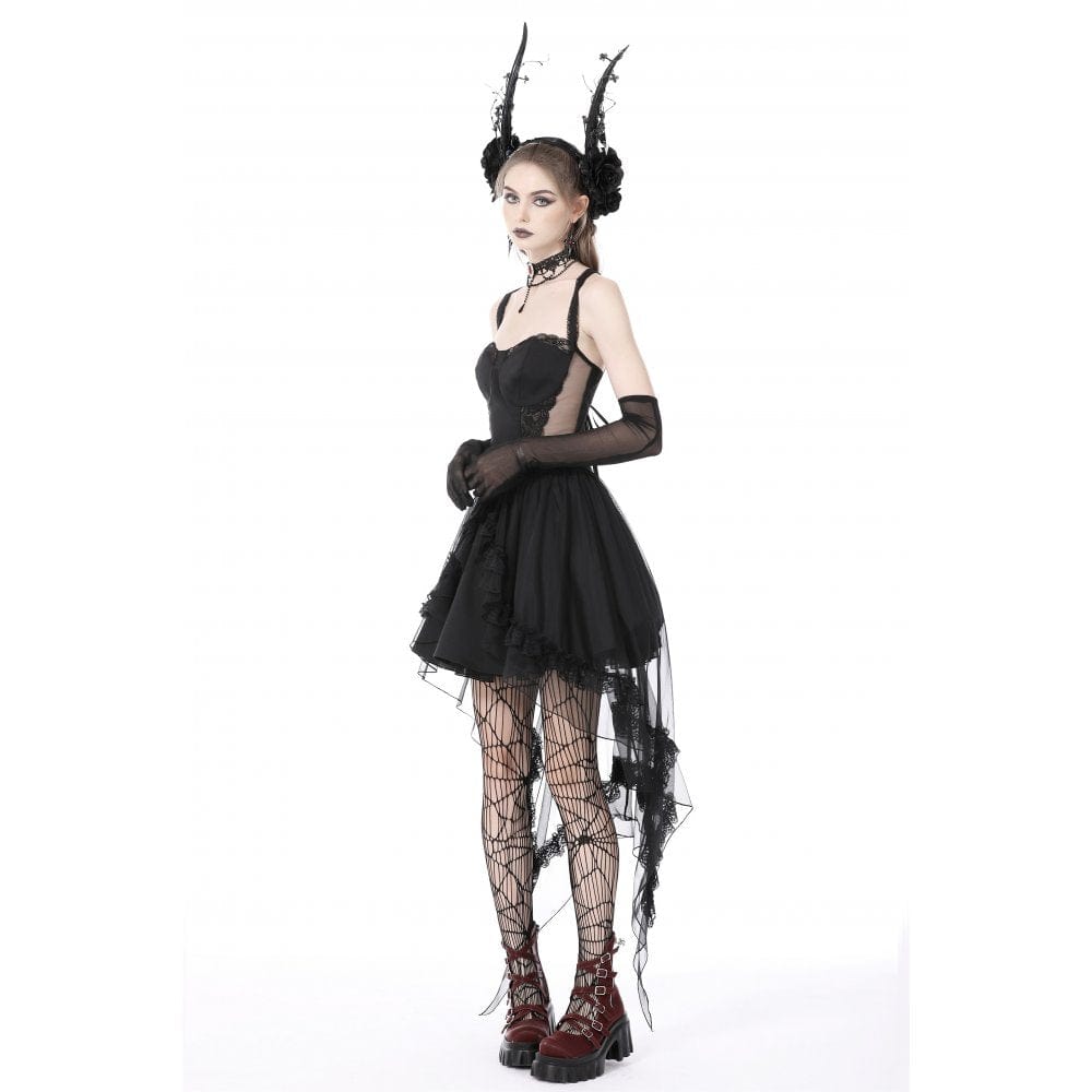 Women's Gothic Layered Swallowtail Halterneck Wedding Dress