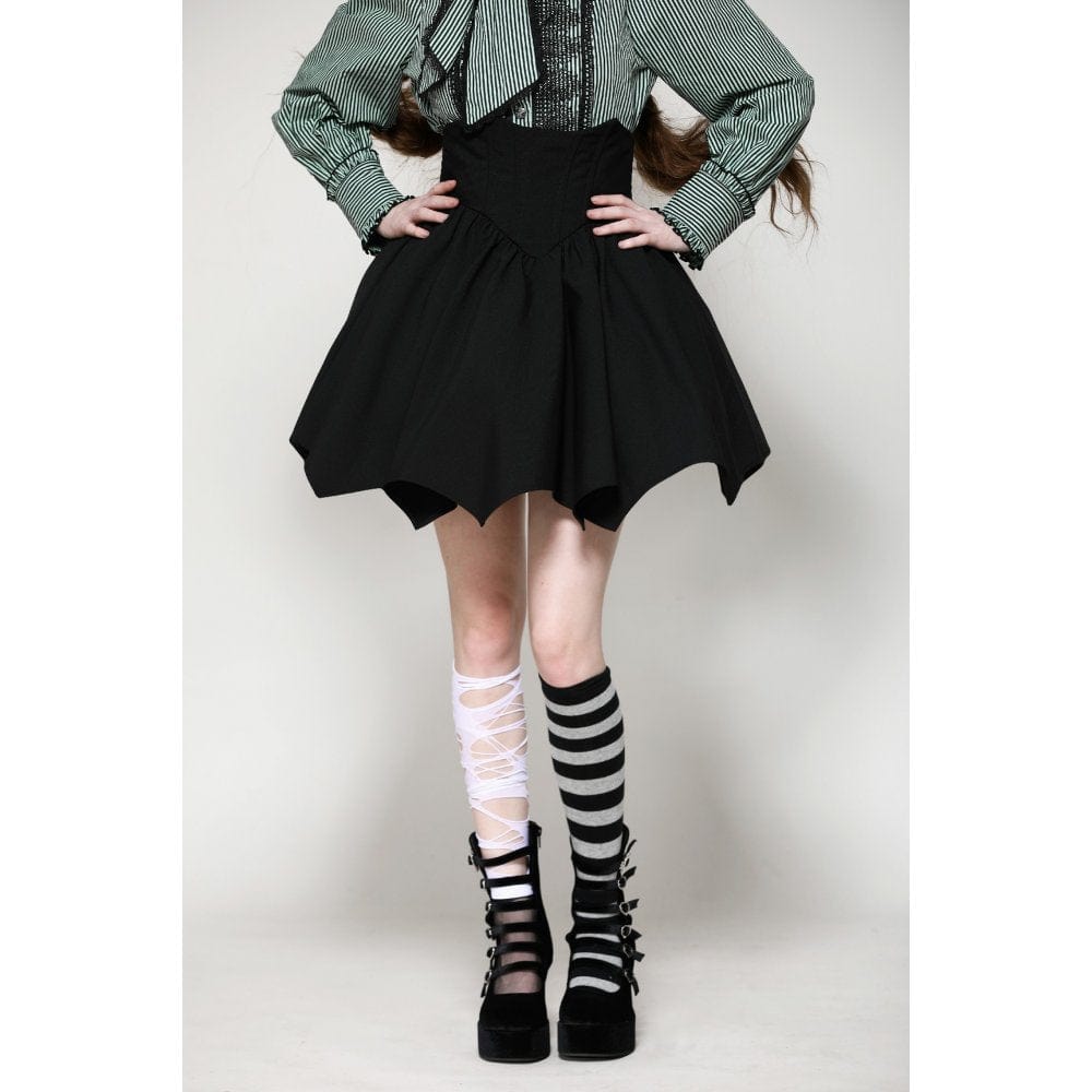 Women's Gothic Lolita Batwing High-waisted Short Skirt