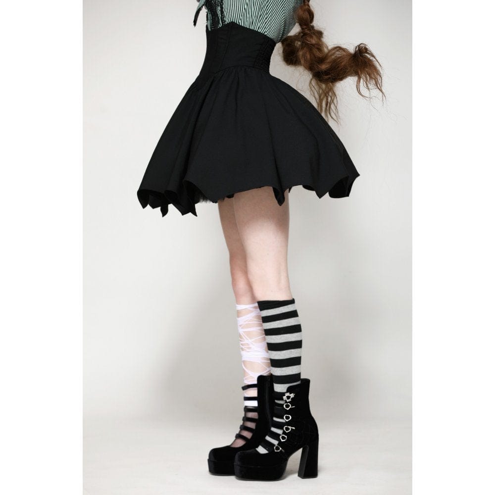 Women's Gothic Lolita Batwing High-waisted Short Skirt