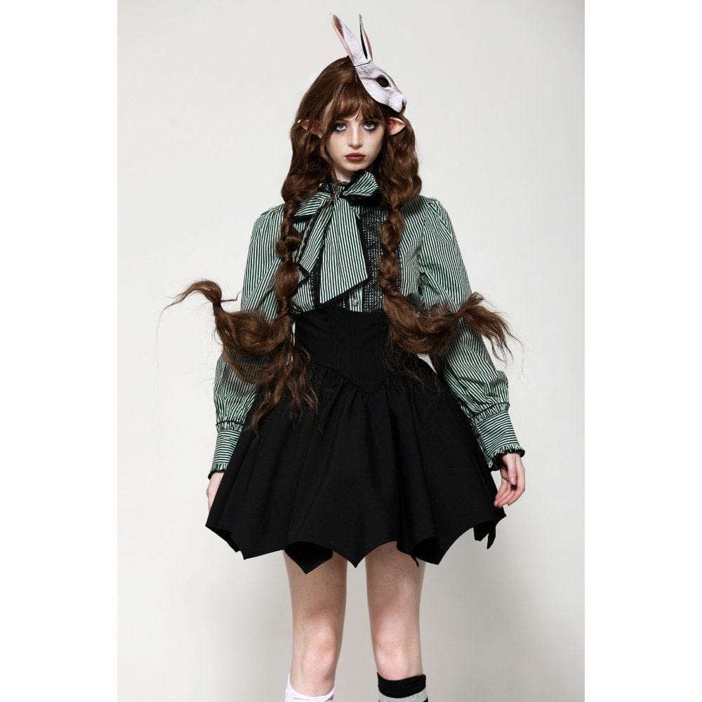 Women's Gothic Lolita Batwing High-waisted Short Skirt