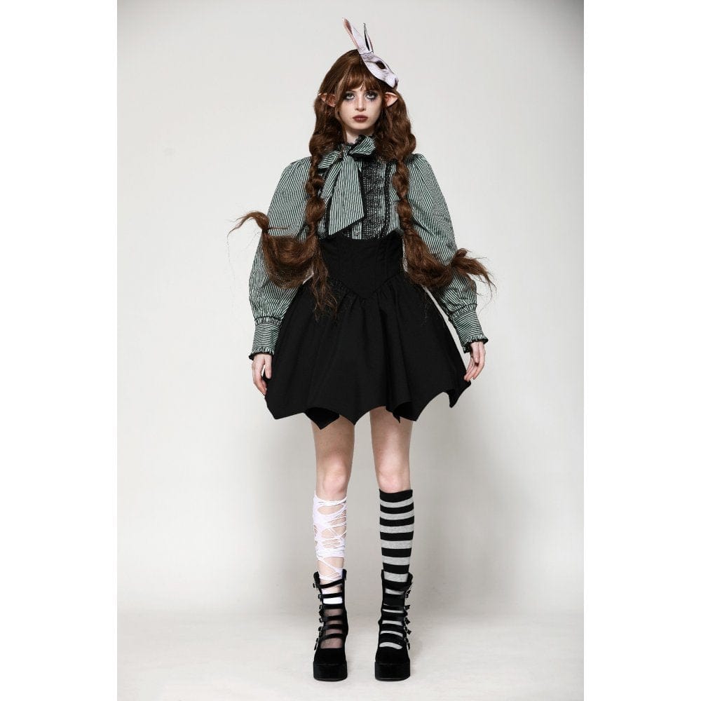 Women's Gothic Lolita Batwing High-waisted Short Skirt