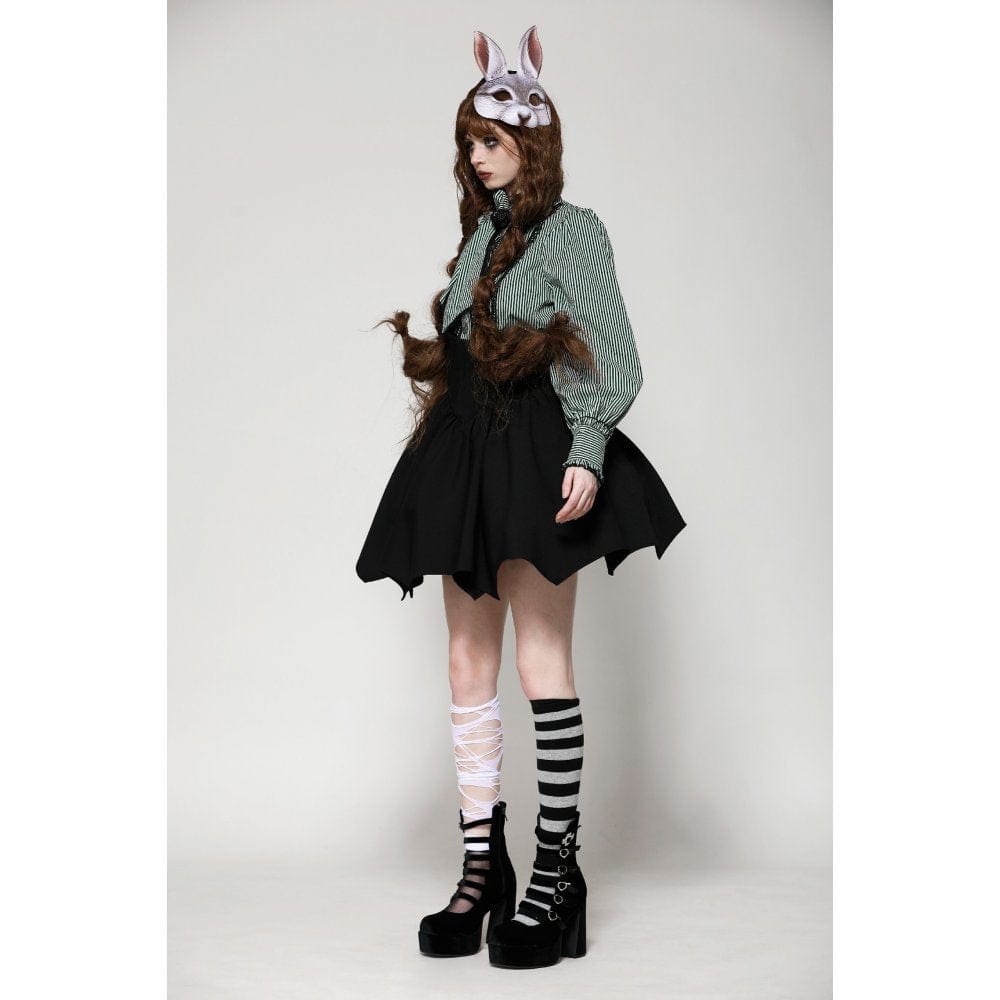 Women's Gothic Lolita Batwing High-waisted Short Skirt