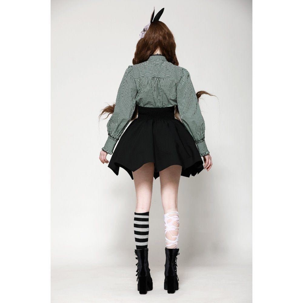 Women's Gothic Lolita Batwing High-waisted Short Skirt