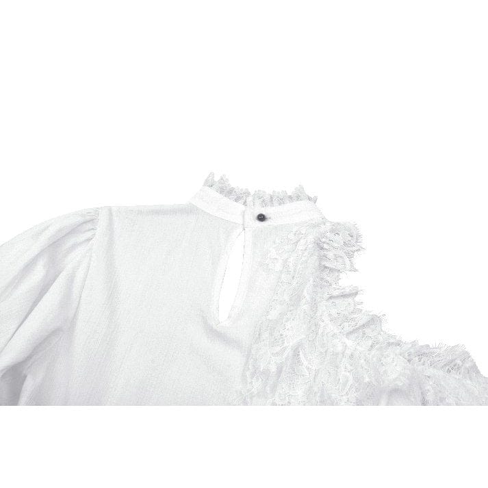 Women's Gothic Lolita Bowknot Short Dress Black White