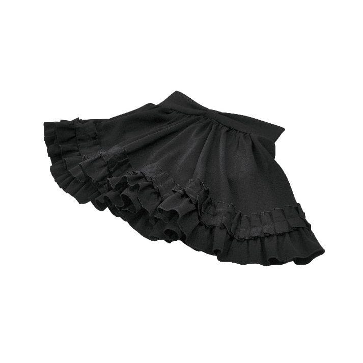 Women's Gothic Lolita Bowknot Waist Short Pleated Skirt