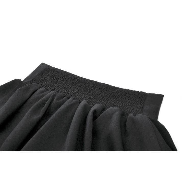 Women's Gothic Lolita Bowknot Waist Short Pleated Skirt