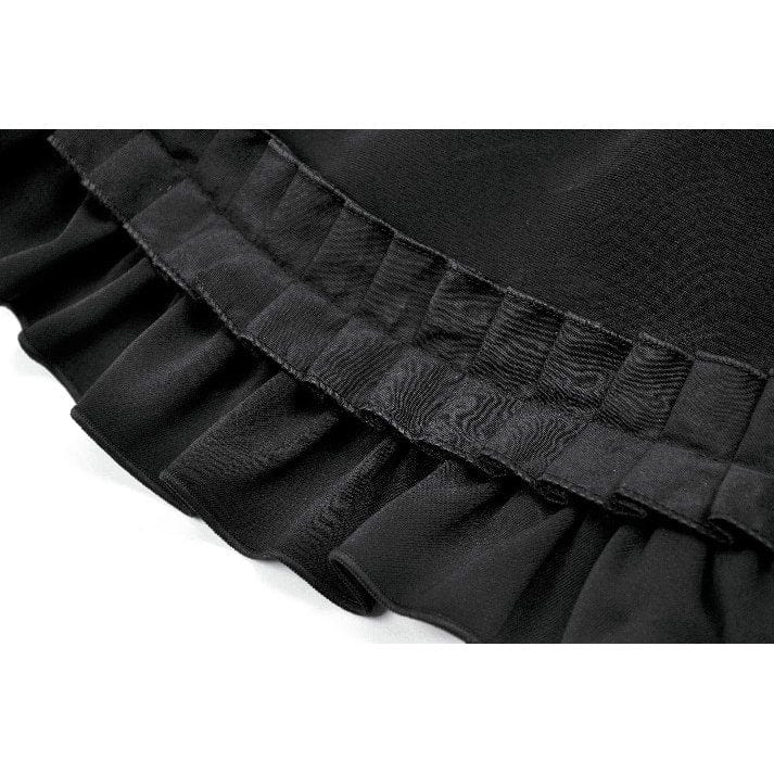 Women's Gothic Lolita Bowknot Waist Short Pleated Skirt