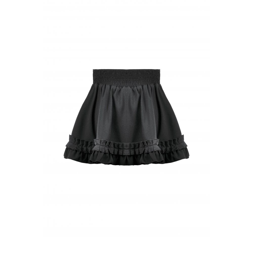 Women's Gothic Lolita Bowknot Waist Short Pleated Skirt