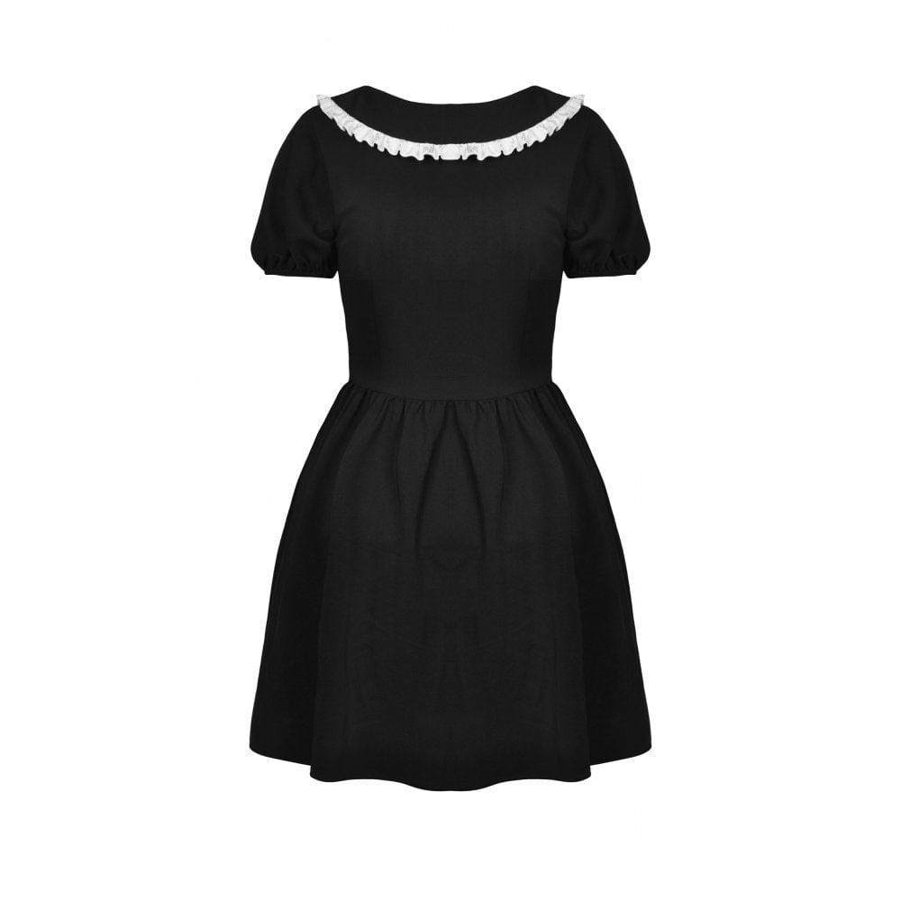 Women's Gothic Lolita Peter Pan Collar Floral Shirt Dress