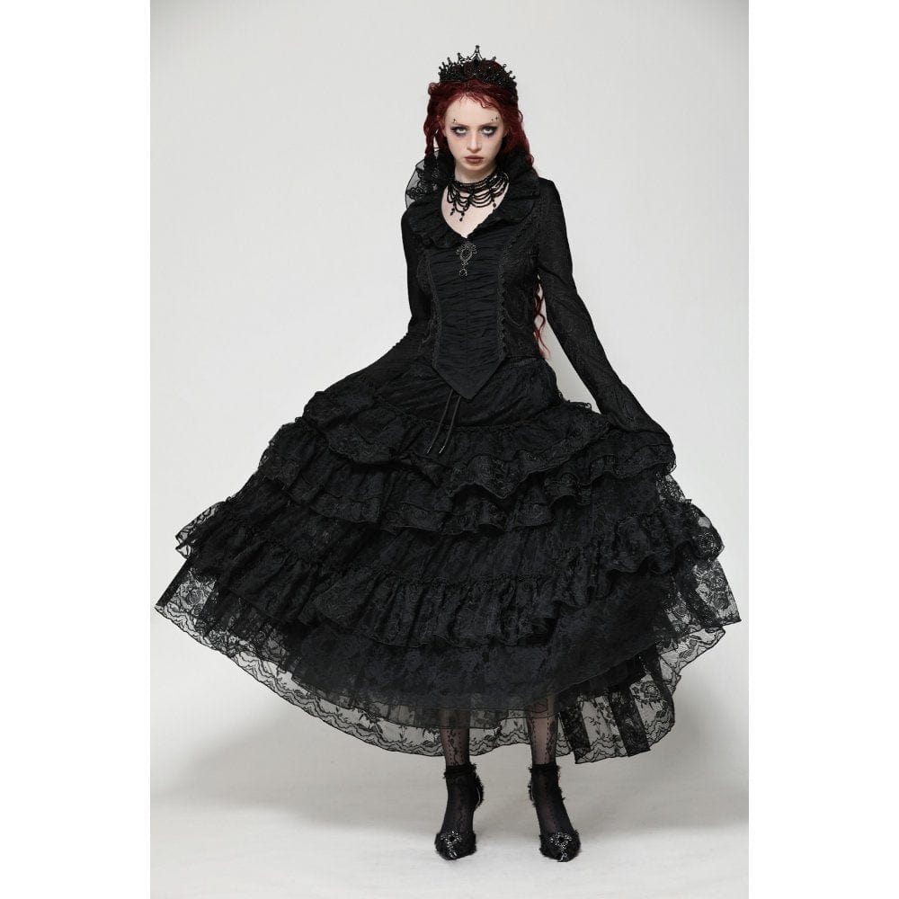 Women's Gothic Mesh Diamond Long Sleeved Shirt