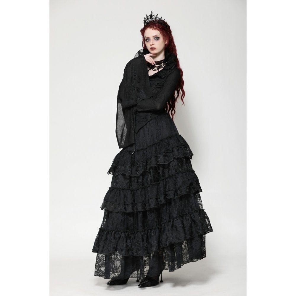 Women's Gothic Mesh Diamond Long Sleeved Shirt