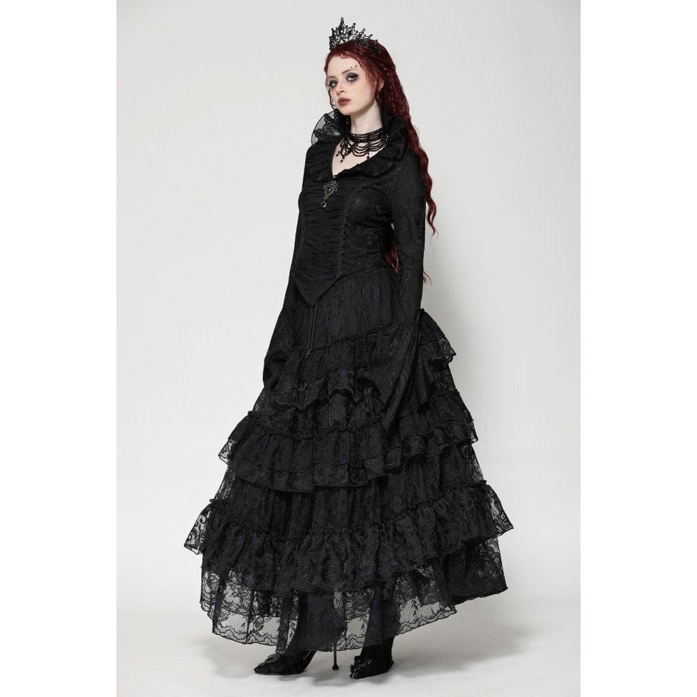 Women's Gothic Mesh Diamond Long Sleeved Shirt