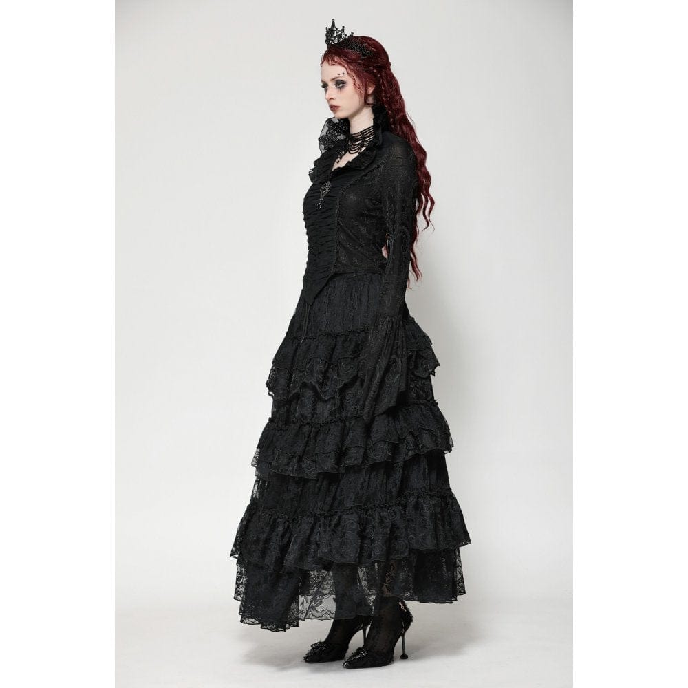 Women's Gothic Mesh Diamond Long Sleeved Shirt