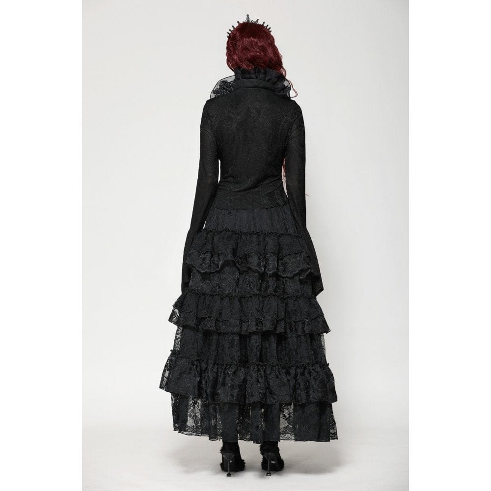 Women's Gothic Mesh Diamond Long Sleeved Shirt