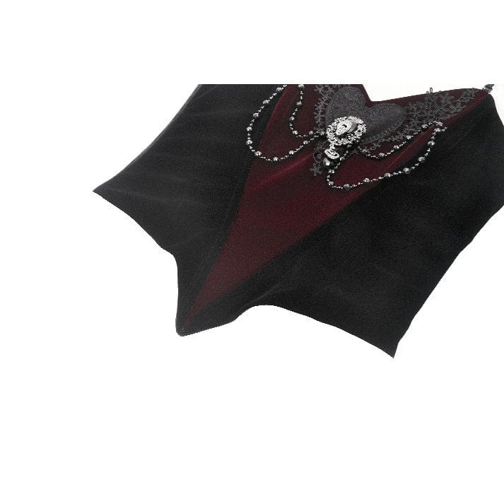 Women's Gothic Metal Chain Contrast Color Velvet Overbust Corset