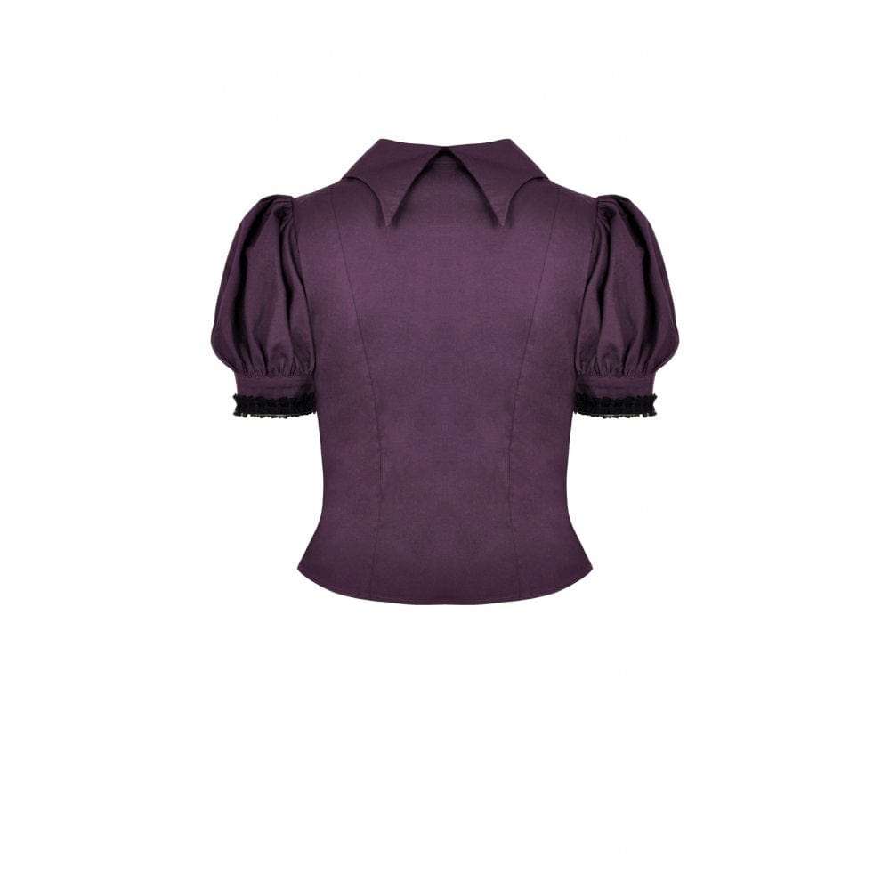 Women's Gothic Puff Sleeved Frilly Collar Shirt