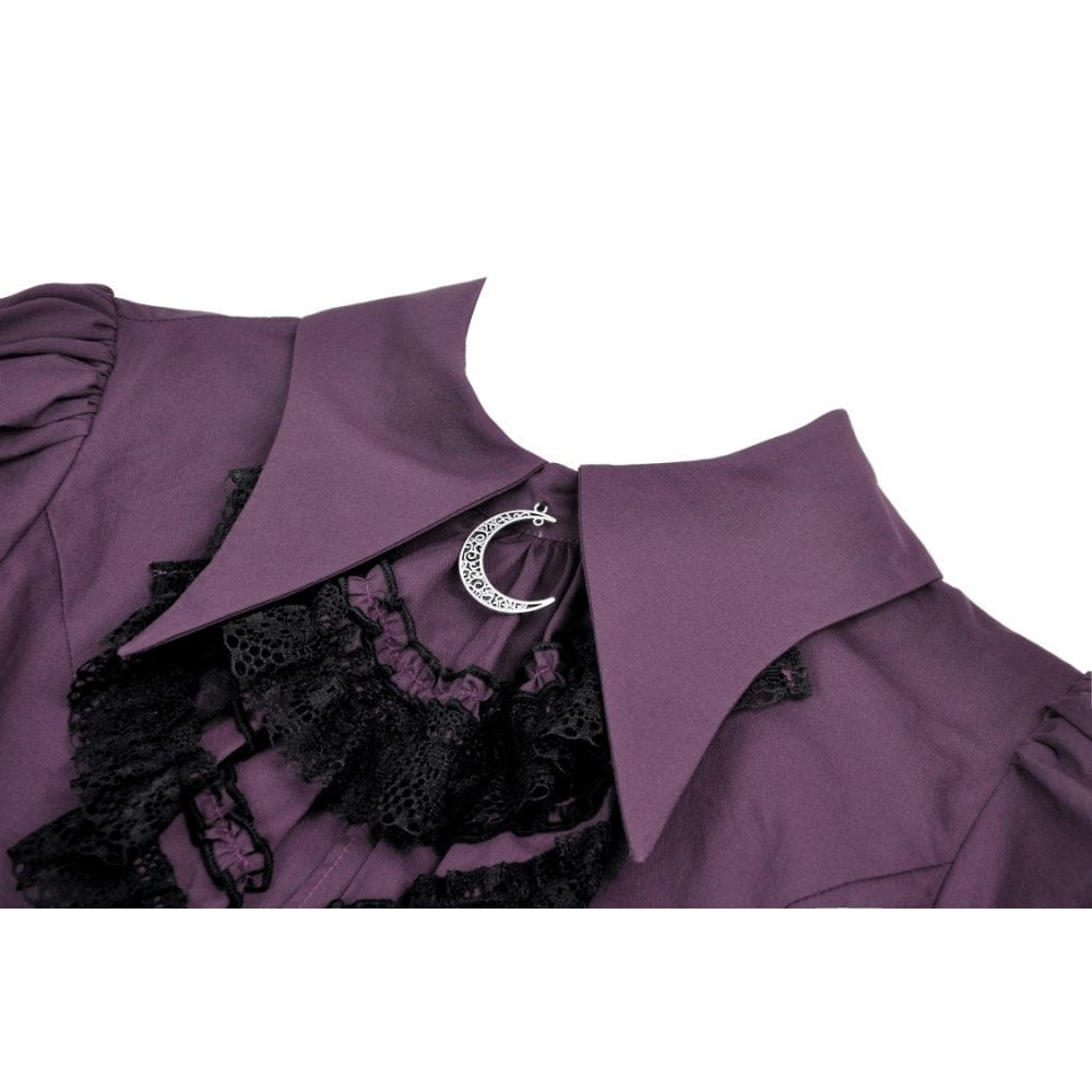 Women's Gothic Puff Sleeved Frilly Collar Shirt