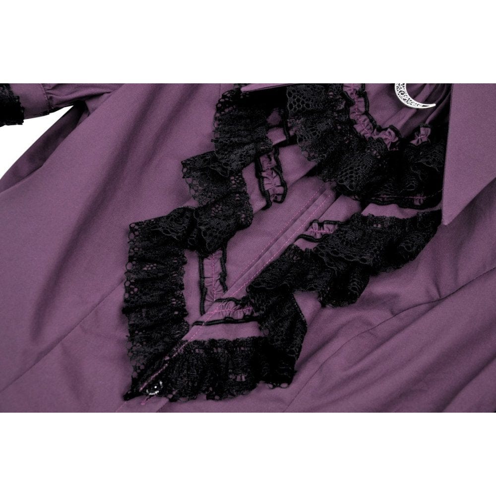 Women's Gothic Puff Sleeved Frilly Collar Shirt