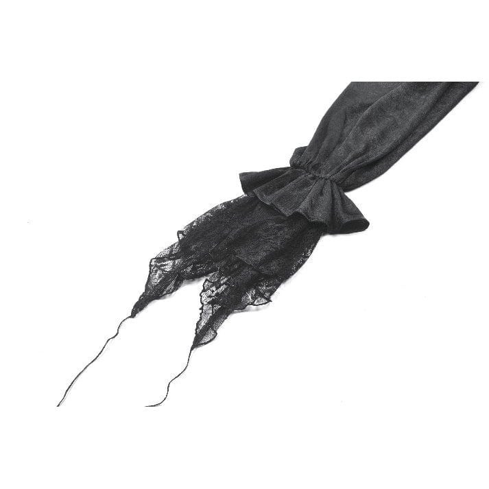 Women's Gothic Ruffle Lace Splice Lantern Sleeved Shirt