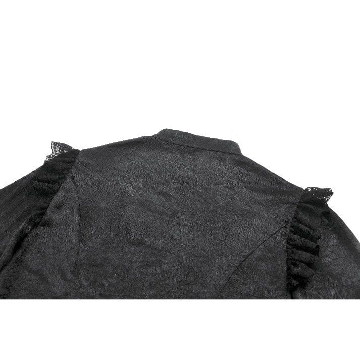 Women's Gothic Ruffle Lace Splice Lantern Sleeved Shirt