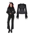 Women's Gothic Ruffle Lace Splice Lantern Sleeved Shirt