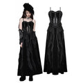 Women's Gothic Ruffled Lace Splice Velvet Corset Slip Dress