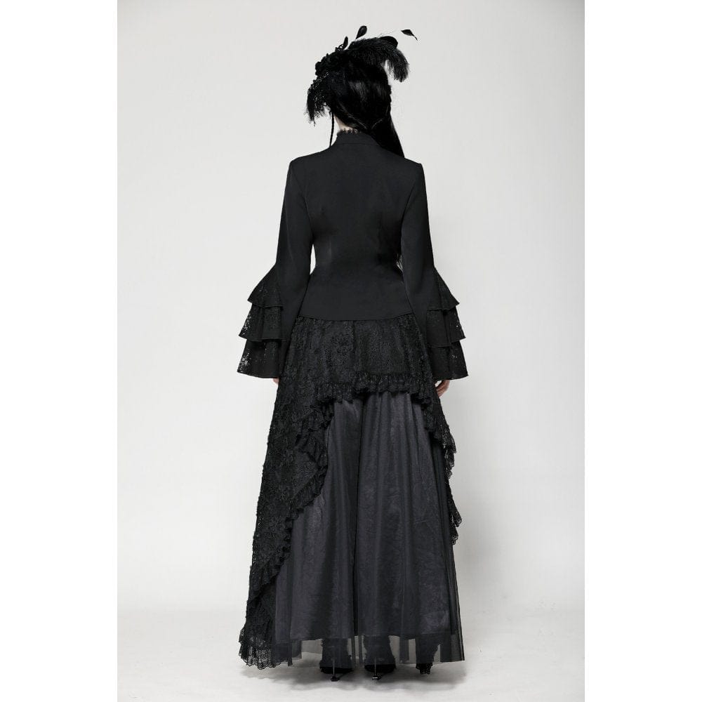Women's Gothic Ruffled Layered Long Sleeved Shirt