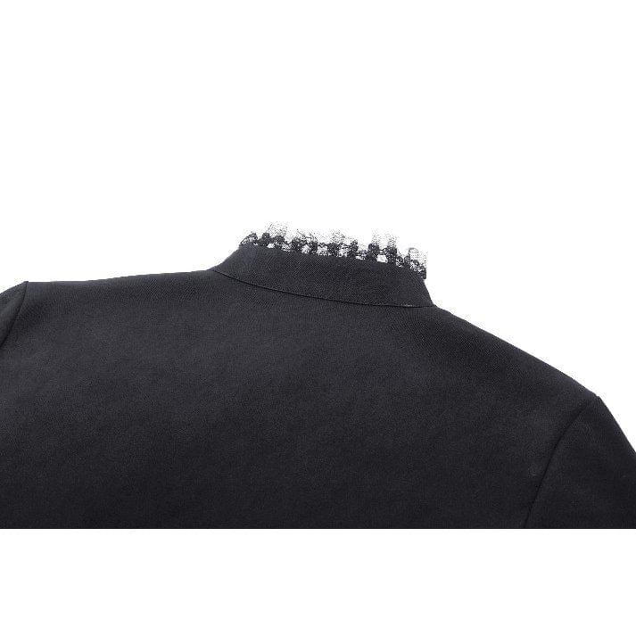 Women's Gothic Ruffled Layered Long Sleeved Shirt
